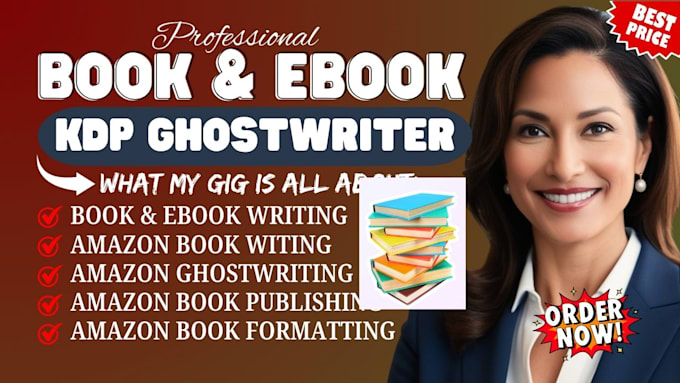 Gig Preview - Be your book writer, ghost book writer, non fiction ghostwriter, kdp writer