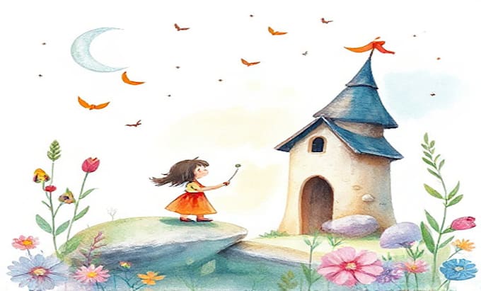 Gig Preview - Successful make children story book illustration watercolor kids story book