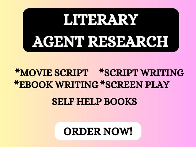 Bestseller - find literary agent for fiction book, movie script, children book, screenplay