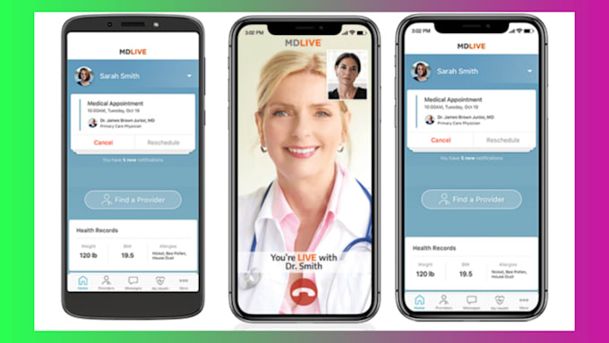 Gig Preview - Hipaa compliant telemedicine app telehealth app