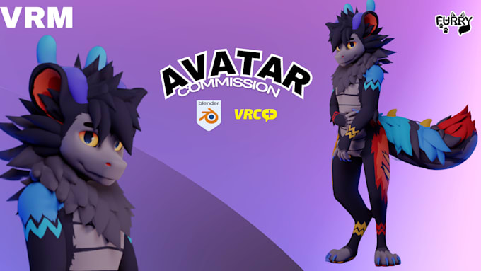 Gig Preview - Do high quality vrchat avatar, 3d furry model, nsfw fursona,facerig,animaze,gmod