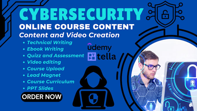 Gig Preview - Write cyber security online course creation ppt slides tella elearning course ai