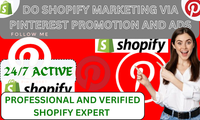 Gig Preview - Do shopify marketing via pinterest promotion and ads