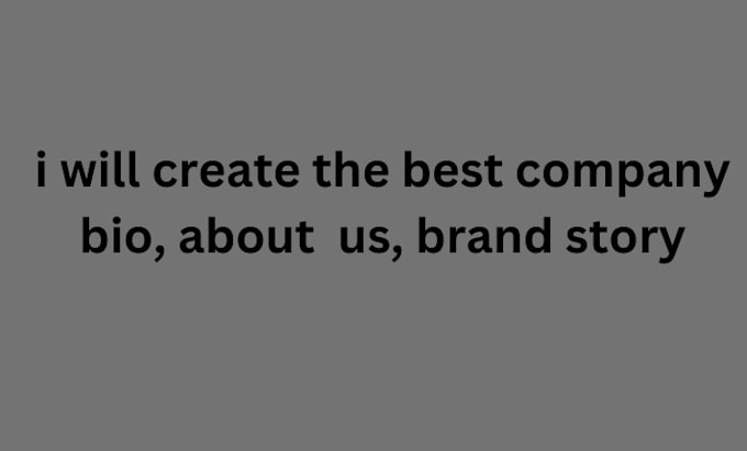 Bestseller - create company bio, about me, brandstory, about us