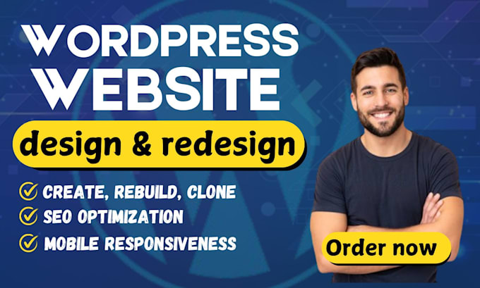 Gig Preview - Create clone revamp wordpress website design redesign website development