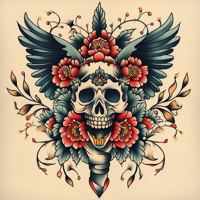 Gig Preview - Create a custom traditional tattoo style design