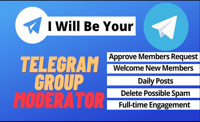 Gig Preview - Be your telegram moderator in your crypto group project with 20 chatters