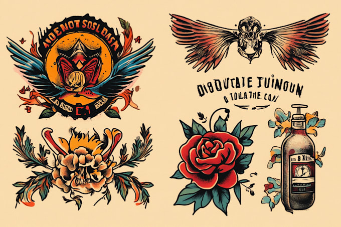 Gig Preview - Create any design in traditional tattoo or old school style