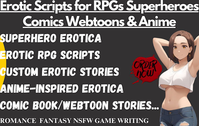 Gig Preview - Do erotic script game writing for rpg superhero comic book webtoon story anime