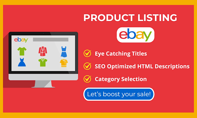 Gig Preview - Do ebay product listing, SEO friendly ebay product upload