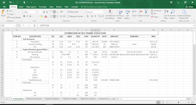 Gig Preview - Construction estimation for you