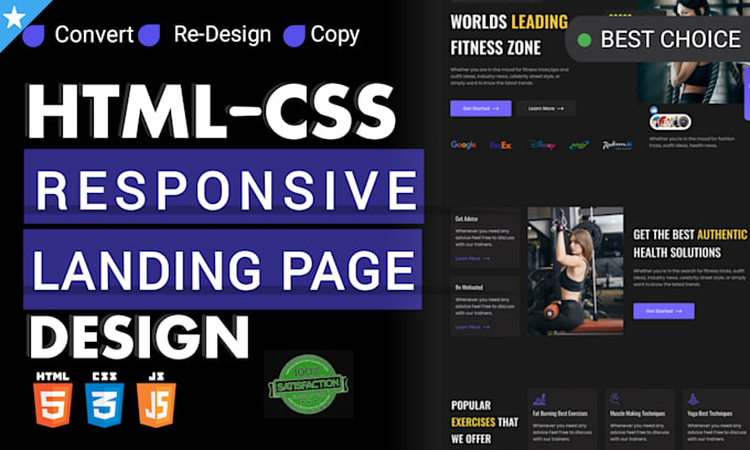 Bestseller - design a modern, unique, and responsive HTML landing page