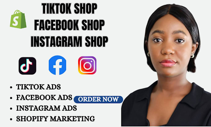 Gig Preview - Setup facebook shop instagram shop tiktok shop, complete shopify marketing ads