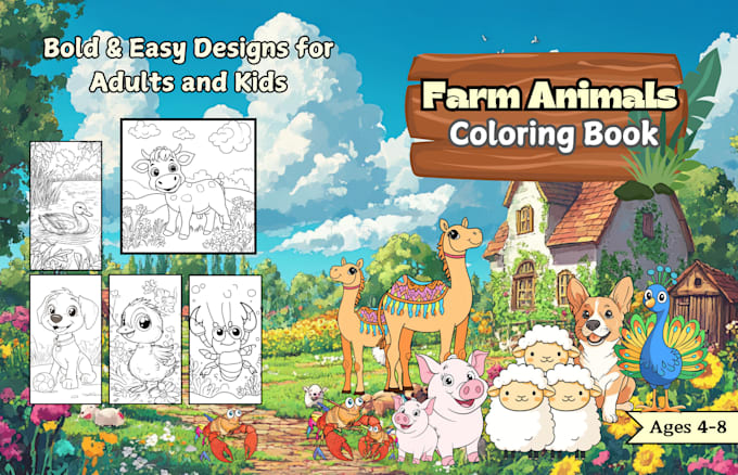 Gig Preview - Design animals coloring book for your kdp amazon