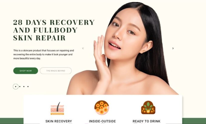 Gig Preview - Design 7 figure skincare shopify store cosmetics beauty store skincare website