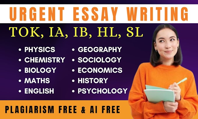 Gig Preview - Edit and write ib extended essay, hl, sl, ia ib essay, ee