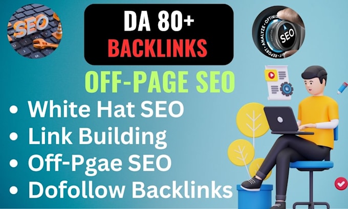 Gig Preview - Provide high authority da 80 plus backlinks off page SEO link building