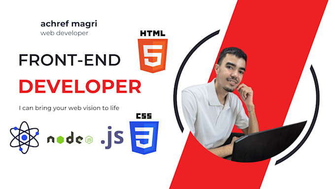 Gig Preview - Be your front end web developer using HTML, CSS, react js