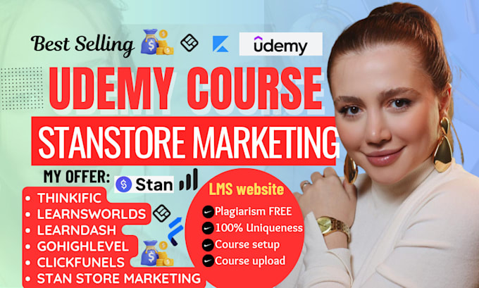 Gig Preview - Promote udemy course online course promotion stanstore marketing digital product