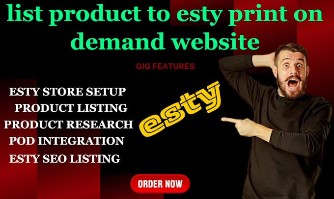 Gig Preview - List product to esty print on demand website