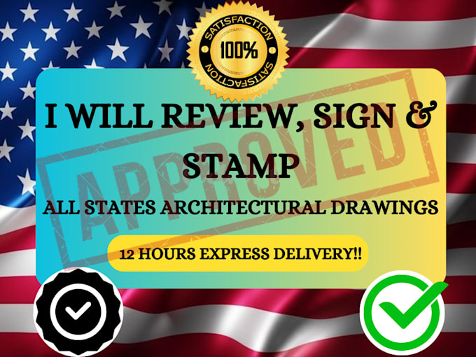 Gig Preview - Pe stamp, review and seal architectural drawings in USA for city permit approval