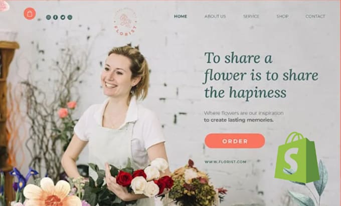 Gig Preview - Design stunning flower shopify store florist, floral, flower shopify website