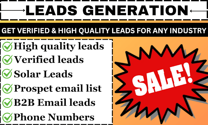 Gig Preview - Generate ecommerce business leads mortgage leads solar leads real estate leads