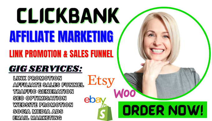 Gig Preview - Promote your affiliate link clickbank affiliate MLM link temu promote social ads