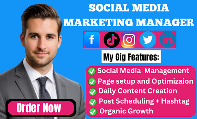 Gig Preview - Facebook social media marketing manager, content creator, instagram ads manager