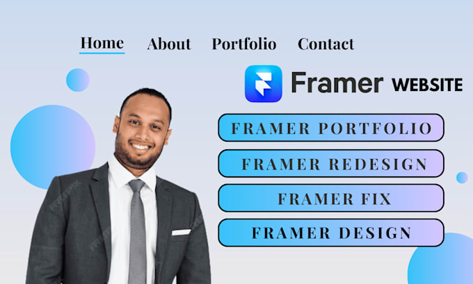 Bestseller - figma to framer modern portfolio website framer agency smma ai website