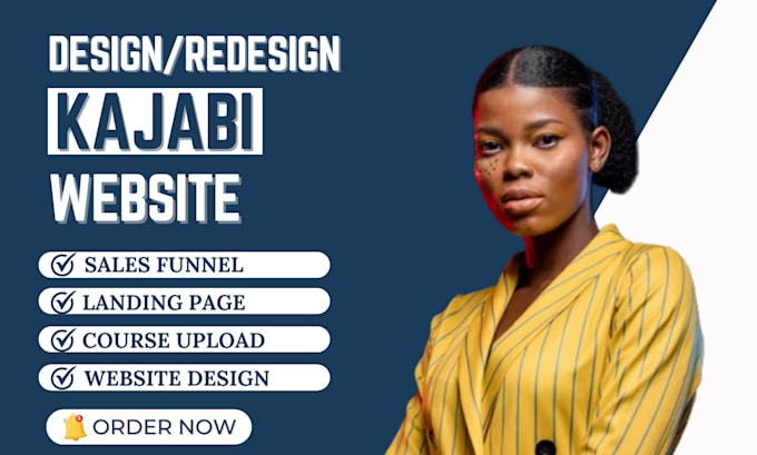 Gig Preview - Design kajabi website, kajabi online course, kajabi sales funnel landing page