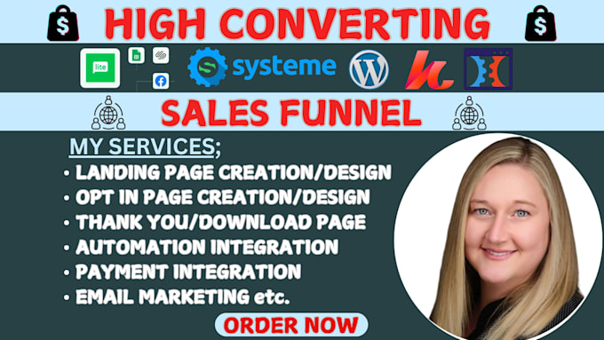 Gig Preview - Create a modern mailerlite sales funnel landing page, email marketing automation