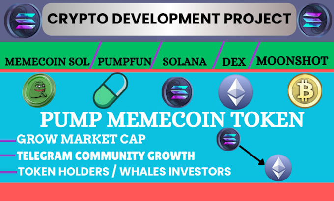 Gig Preview - Pump token, crypto, moonshot memecoin sol, dex, pumpfun, telegram promotion