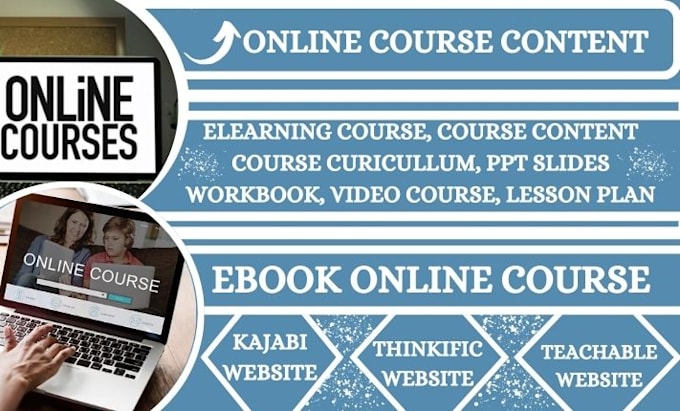 Gig Preview - Create online course content, course creation course curriculum on thinkific