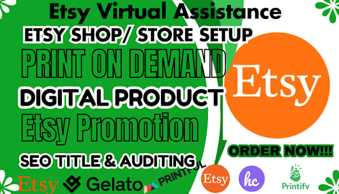 Gig Preview - Do etsy digital product etsy shop virtual assistance and shopify print on demand