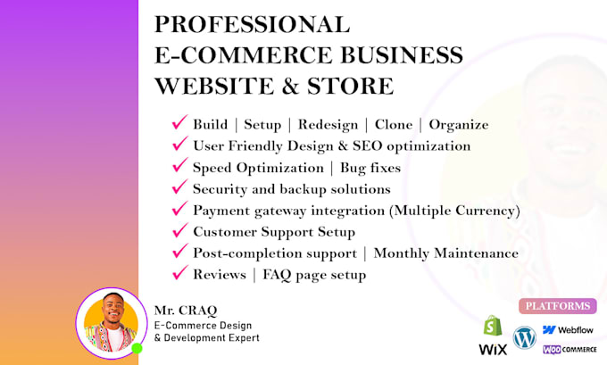 Gig Preview - Build an ecommerce store, website for your online business