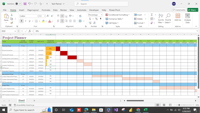 Gig Preview - Create gantt chart, wbs and schedule in ms project and excel