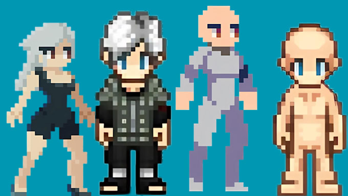 Gig Preview - Create pixel art characters, pixel art animations, pokemon characters, rpgmaker