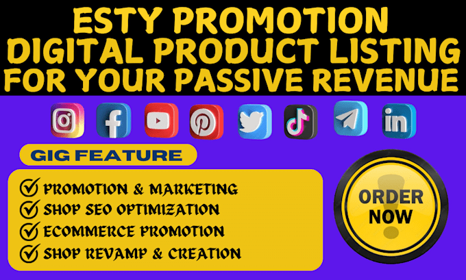 Gig Preview - Build esty promotion esty digital marketing and esty listing seo ranking