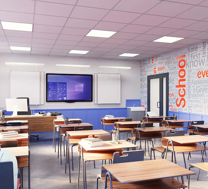 Gig Preview - Do commercial exterior and interior for your school design, classroom design