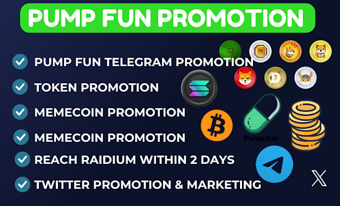 Bestseller - do crypto token telegram promotion, memecoin pump fun promotion, pump token