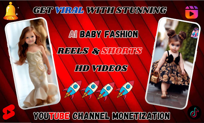 Gig Preview - Create stunning ai baby fashion videos for youtube shorts reels tiktok