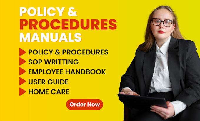 Gig Preview - Write home care policy and procedures manual ndis employee handbook health care