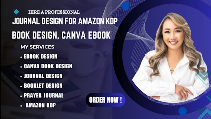 Gig Preview - Do canva book and ebook design, booklet design, journal design for amazon kdp