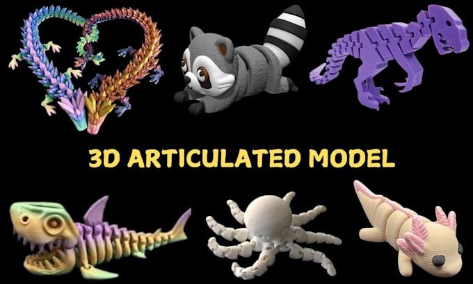 Gig Preview - Sculpt 3d articulated model 3d bjd 3d doll toy design 3d flexi for 3d printing