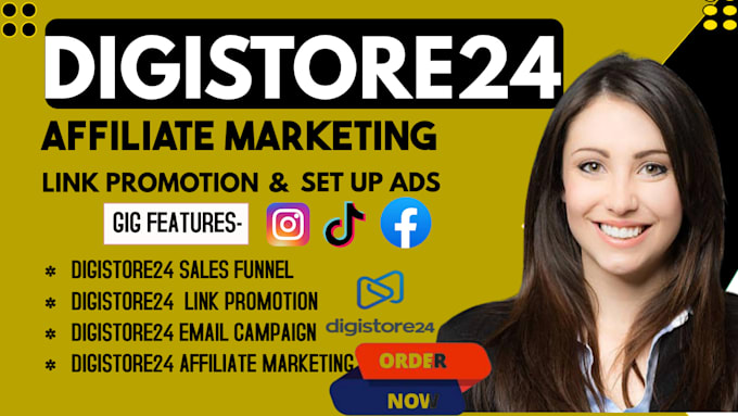 Gig Preview - Do digistore24 affiliate marketing promotion and digistore24 affilate set up ads