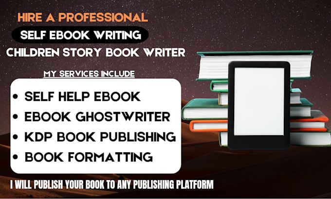 Gig Preview - Do amazon KDP book publishing non fiction ebook ghostwriter book writer editing