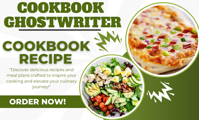 Gig Preview - Cook book ghostwriter, cooking articles for recipe books and cookbook, meal plan