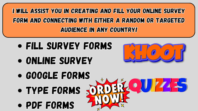 Gig Preview - Fill online survey, google forms, polls create PDF forms, online forms