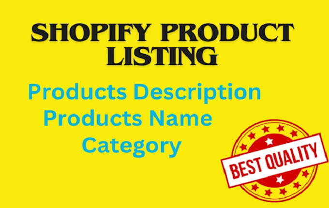 Gig Preview - Do shopify product listing and shopify data entry